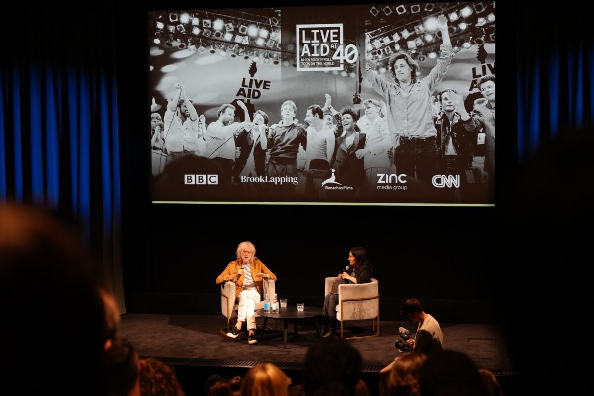 Maryam Moshiri interviews Bob Geldof at BAFTA for Live Aid 40th Anniversary